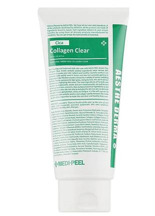 Заспокійлива пінка для очищення обличчя medi-peel green cica collagen clear 300 мл