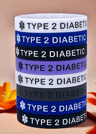 Силиконовый id-браслет диабет 2 тип.