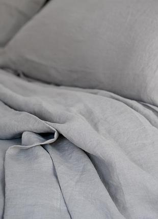 Підковдра лляна, розмір 200х220 см, сіра