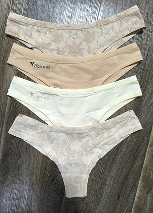 Obrana, хлопковые бразилианы в наборах из 4шт, s,м,л,хл, низкая посадка