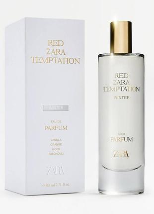 Парфумована вода zara red temptation winter 80 мл — жіночий аромат з нотами шафрану, апельсину, праліне,