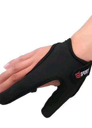 Перчатки для рыбалки с защитой двух пальцев для силового заброса (для правой руки)