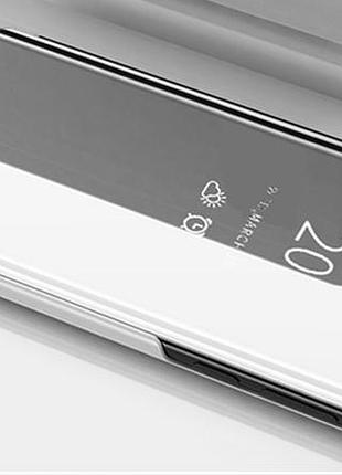 Дзеркальний фліп чохол на xiaomi redmi note 9 розумний чохол книжка дзеркальний на редмі ноут 9 срібло