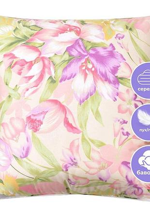 Подушка пуховая 70х70 см натуральная ideia пух перо натуральный наполнитель ткань хлопок