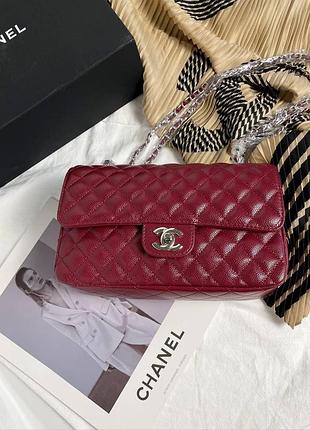 Брендова сумка через плече для жінки шанель шкіряна міська сумочка для дівчини chanel червоний