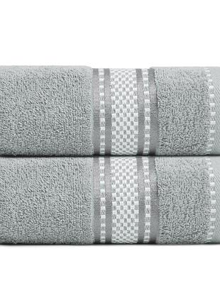 Полотенце махровое софия ideia 50х85 см серое хлопок натуральное для лица и рук