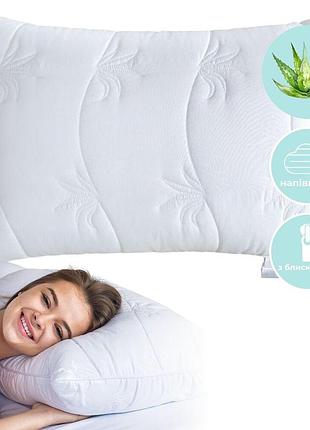 Подушка aloe vera 50х70 см ideia c пропиткой ткани экстрактом алоэ вера антиаллергенная белая с молнией