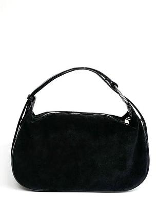 Сумка из натуральной замши с кожаными вставками cloe черный