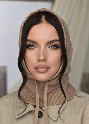 Капор вʼязаний,капюшон,капор без підклада,капор жіночий,капюшон капор