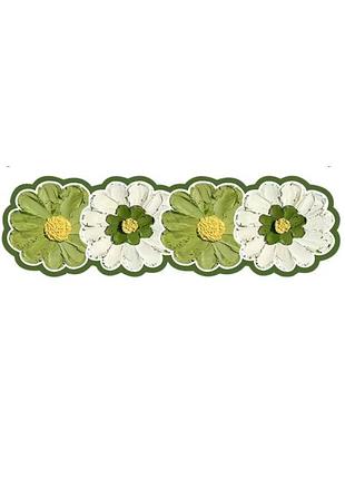 Зелёный ковер 160*50 прорезиненный с эффектом 3d декоративный на кухню для ванной туалета спальни безворсовый