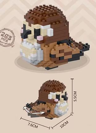 Конструктор "попугай корелла" 263 деталей коричневый