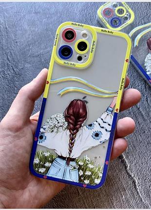 Чехол "украиночка" для iphone 13 pro — украинский орнамент, тонкий и прочный