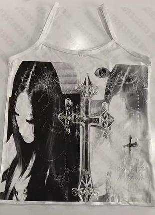 Сексуальный корсет панк гранж камезола топ эстетическая уличная одежда женская принтованная кроп-топ одежда y2k для эмо девушек майка без рукавов эмо