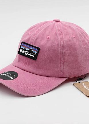 Кепка patagonia, бейсболка патагонія з вишитим логотипом, рожева, унісекс