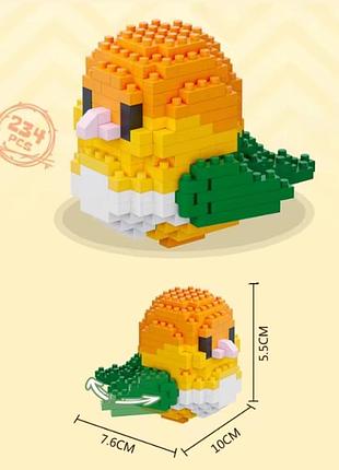 Конструктор "попугай корелла" 234 деталей желтозеленый