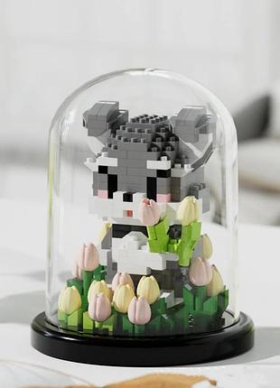 Конструктор "цветочный щенок" 446 деталей серый