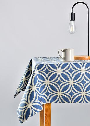 Скатерть 140х170 см ideia с пятно и водоотталкивающей пропиткой хлопок узор синяя