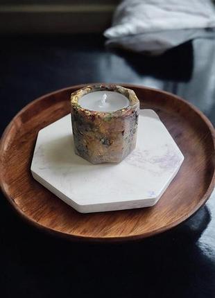 Природная магия - свеча 5*5,5 см с миксом сухоцветов, 15 часов горение, с ароматом бабл-гам