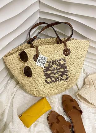 Сумочка шопер на море для девушки лоеве брендовая соломенная сумка через плечо для женщины loewe