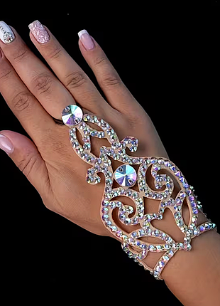 Слейв объединенных браслет и кольца серебристые sku 03928