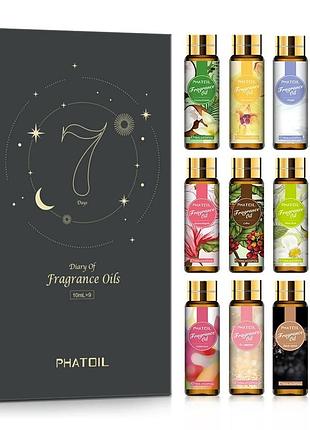 Эфирные масла набор phatoil 2 натуральные премиум 9 шт аромамасла для увлажнителя диффузора бани ванны подарок