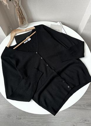 Чорний кардиган на ґудзиках джемпер вовна шерсть