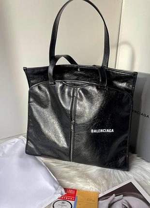 Кожаная городская сумочка для девушки balenciaga брендовая сумка шопер через плечо для женщины баленсиага