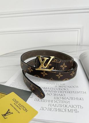 Ремінь louis vuitton унісекс коричневий класик золото є