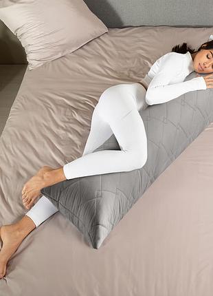 Подушка для сна и отдыха 40x140 cм cube ideia серая для тела длинная подушка антиаллергенная