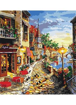 Картина по номерам уютная улочка тм идейка 40 х 50 см кно2132