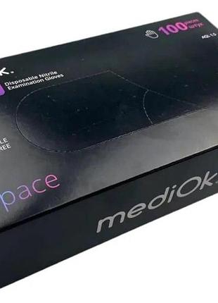 Рукавички mediok нітрилові неопудрені space чорні l (100 шт/уп)