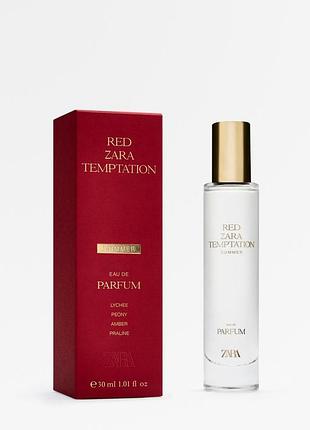 Жіноча парфумована вода zara red temptation summer 30 мл — фруктово-квітковий аромат з нотами лічі, півонії та
