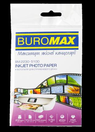 Фотобумага глянцевая, 10х15 см, 200 г/м², 100 л.