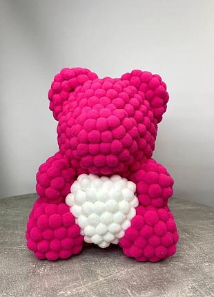 Объемный плюшевый мишка love 30 см, яркий подарок для девушки или для дома, цвета: красный, розовый, фиолетовый розовый