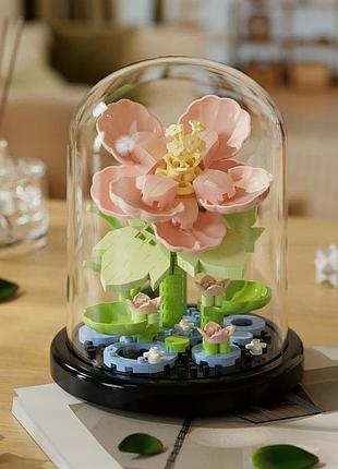 Конструктор "рождественский цветочный горшок" 247 деталей розовый