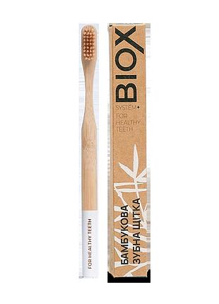 Натуральная бамбуковая зубная щетка biox. гипоаллергенная, нейлоновая.