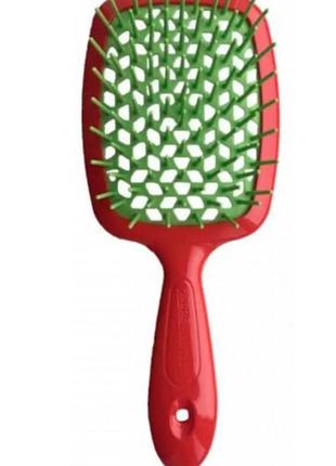 Гребінець для волосся janeke superbrush червоний із зеленим