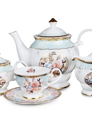 Чайный фарфоровый сервиз lefard нежная роза 15 предметов 200 мл 1586-322