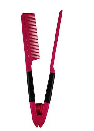 Расческа-зажим для волос hots professional hair straightener pink