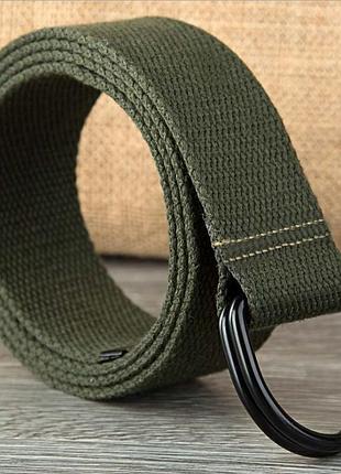 Ремінь чоловічий тканинний темно-зелений( 4056 )