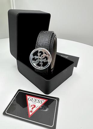 Ремень guess черный серебро есть