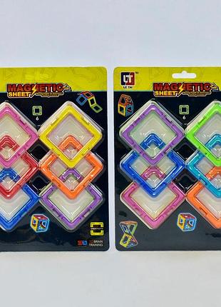 Ukr конструктор магнітний play smart 2431 "кольорові магніти" 6дет.лист 25*19 /120/