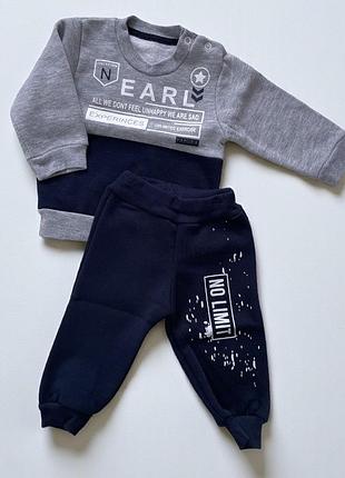 Дитячий теплий флісовий костюм для хлопчика 6-9 місяців турецького виробництва