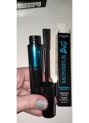 Lancome monsieur big waterproof mascara , туш для вій об'єм водостійка + підкручує