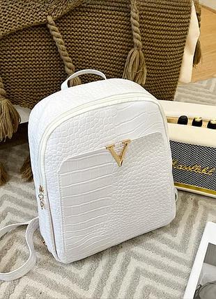 Рюкзак женский белый 6157 )