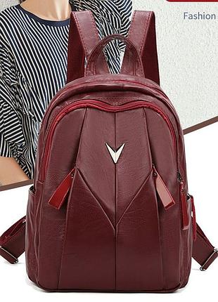 Рюкзак женский темно красный( 6160 )