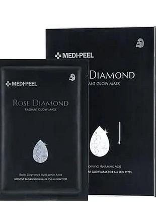 Антивікова маска з алмазною пудрою для сяйва шкіри medi-peel rose diamond radiant glow mask