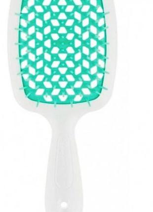 Гребінець для волосся janeke superbrush білий з бірюзовим