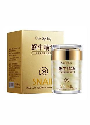 Уценка! омолаживающий мягкий крем для лица с муцином улитки one spring snail 60 г