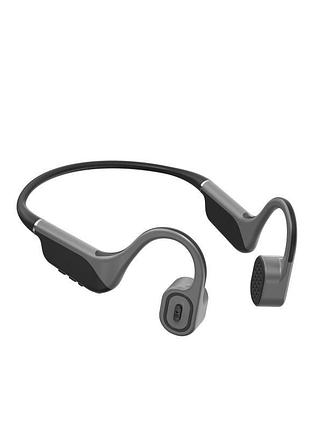 Костные наушники bleutooth со встроенным чипом bluetrum и картой памяти на 8g sainyer b9 серые